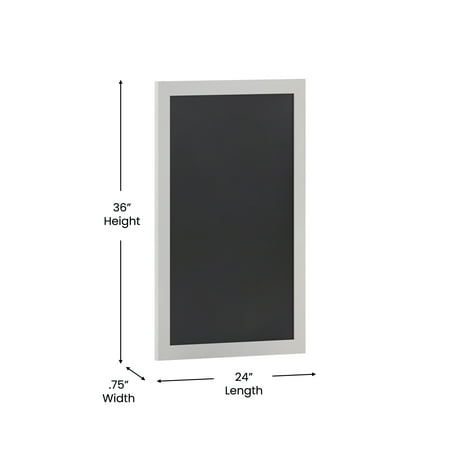Alamont Home - Canterbury 24"W x 0.75"D x 36"H Magnetic Wall Mounted Chalkboard - Solid White