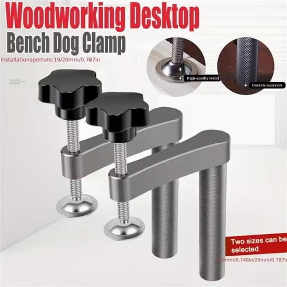 Quick Pressure Clamp, Aluminum Alloy Manual Workbench Clamping Device with Non-Marking Pads for Woodworking & Bench Dog Accessories