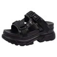 thumbnail image 2 of BONIXOOM Sandals Women Clearance Buckle None V-Day Casual Summer Walking Shoes Women Black Size 6.5, 2 of 9