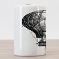 thumbnail image 3 of Sketchy Ceramic Toothbrush Holder, Big Hot Air Balloon in the Sky Vintage Style Travel and Transportation Theme Art, Versatile Countertop for Bathroom, 4.5" X 2.7", Black White, by Ambesonne, 3 of 4