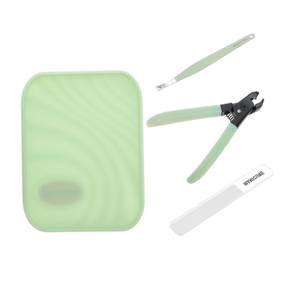 Unique Bargains Splash-proof Nail Clipper Kit for Women for Men 3-piece Set Green