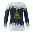 thumbnail image 3 of Chandails à Capuchon pour Adolescentes, T-shirt Imprimé d'Hiver pour Femmes, Manches Longues, Blouse à Col Rond, Hauts Décontractés, Chandails en Molleton d'Automne pour Femmes en Liquidation, 3 of 3