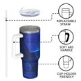 thumbnail image 4 of 40oz Tumbler with Handle and Straw, Vacuum Insulated Stainless Steel Travel Mug, Fits Car Cup Holder, Abstract Colorful Print, 4 of 6
