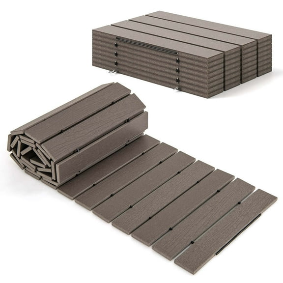 Costway 8 FT Outdoor Pathway with HDPE Frame Non-slip Surface Metal Wire Connection