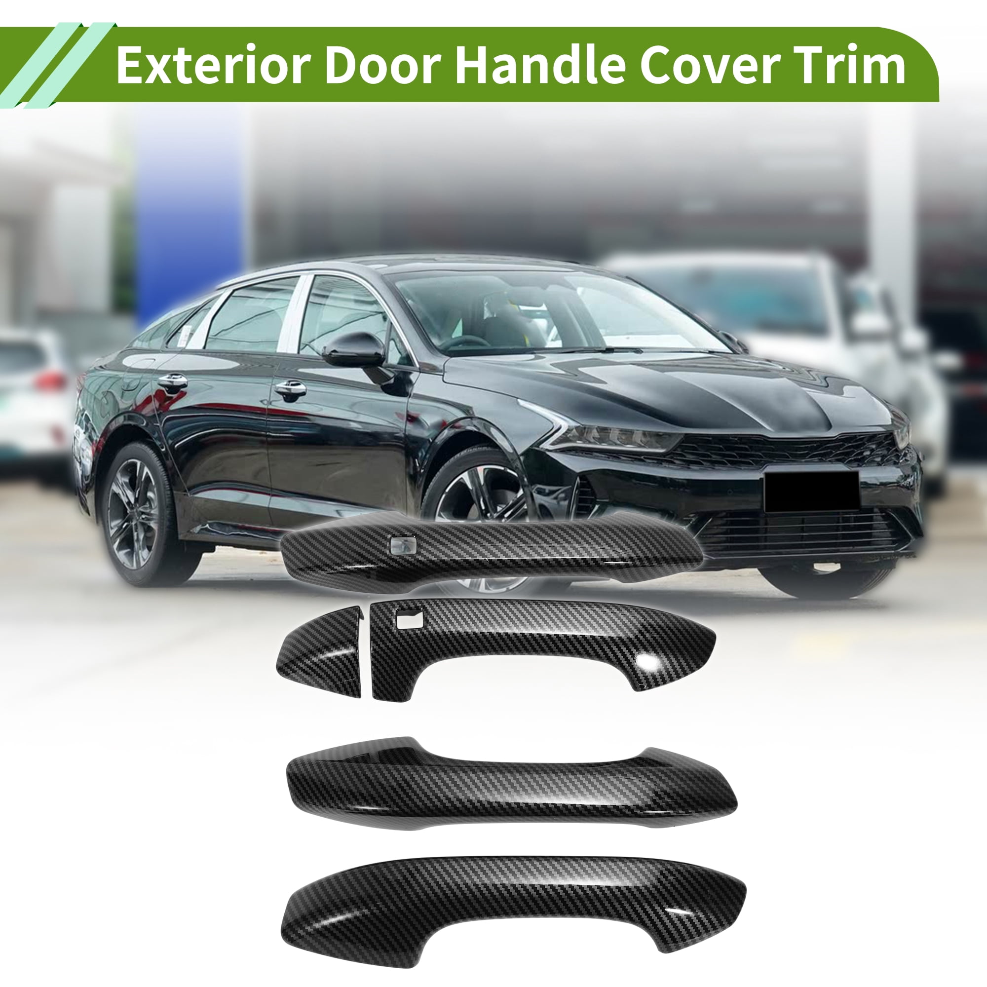 Unique Bargains Door Handle Cover Black for Kia K5 LX LXS GT-Line EX GT 2020-2025