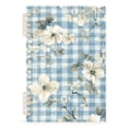 thumbnail image 2 of Blue Floral Flowers Grids Ring Binder Notebook Journey Note Diary College Ruled Spiral Notebook Study Loose Leaf Paper A5 60 Pages, 2 of 8