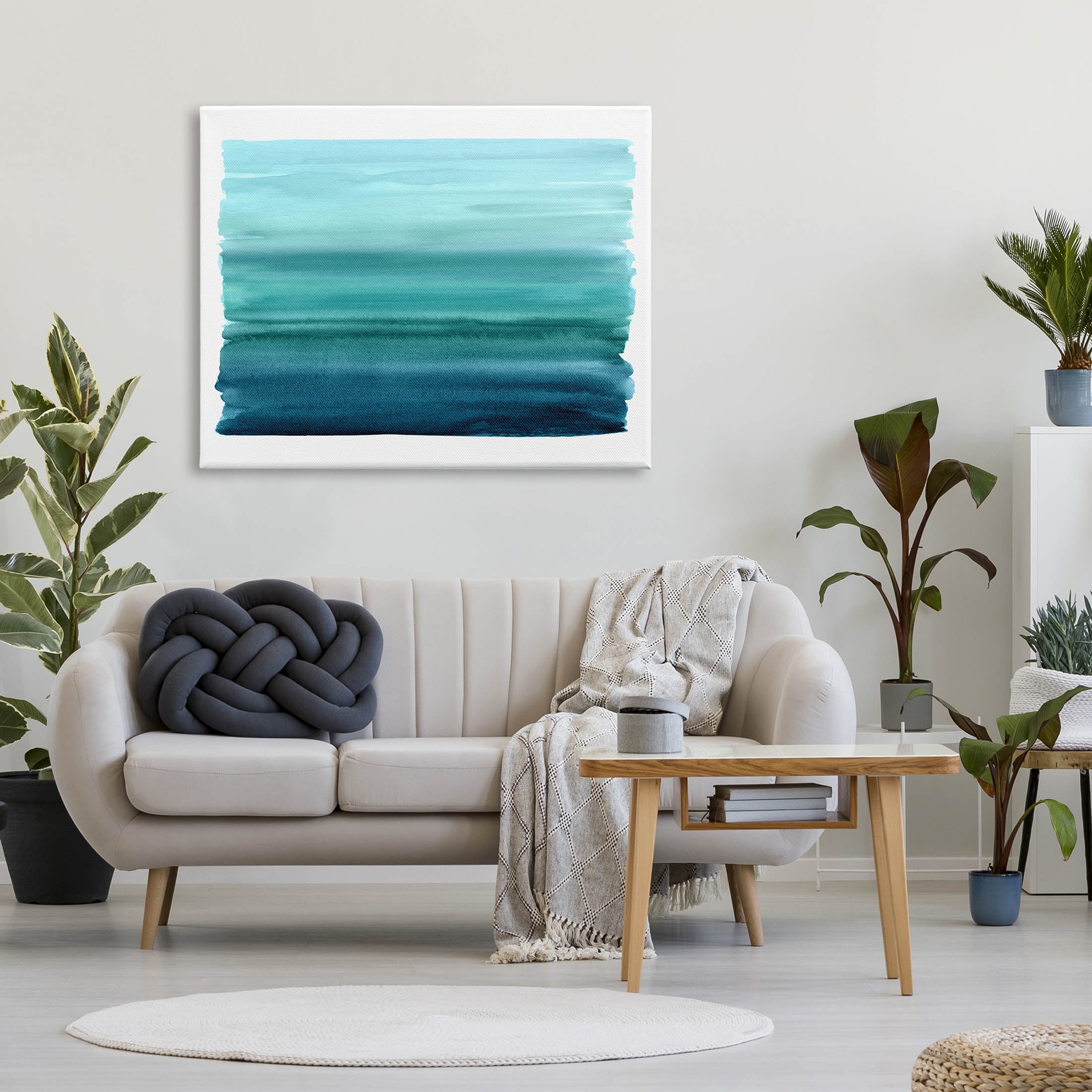 Stupell Industries Turquoise Gradient Shape Painting Graphic Art Gallery Wrapped Canvas Print Wall Art, Design by Allie Corbin