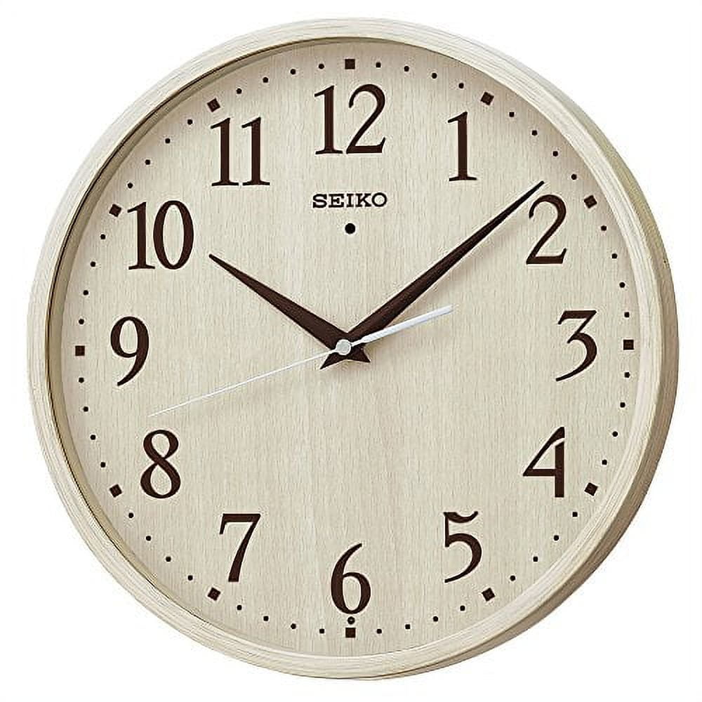 Seiko Clock Wall Clock Radio Analog Ivory Wood Grain Pattern KX399A