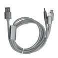 thumbnail image 1 of Cable de carga rápida USB múltiple trenzado de nailon 3 en 1 para puertos IOS/Tipo C/Micro USB Gris, 1 of 5