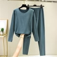 thumbnail image 2 of WTOBBY Women's Long Sleeve Solid Color Plush Fleece Sleepwear Set, Warm Cozy Winter Pajamas with Soft Pants for Cold Weather, Home Loungewear,Dark Green L, 2 of 4