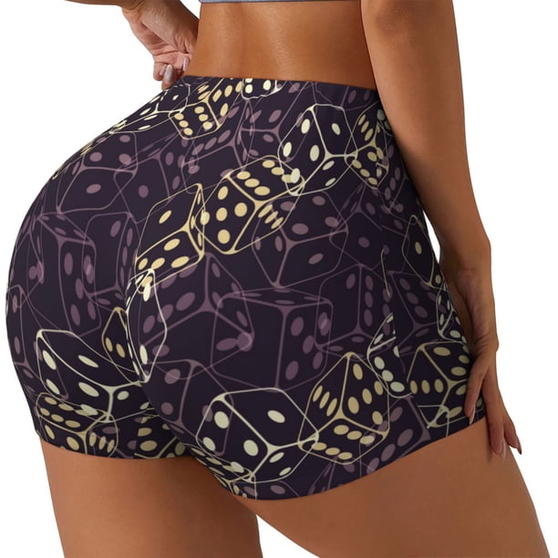 Fotbe Dice Shorts Sin Costuras – Shorts Deportivos de Cintura Alta para Mujer, Elásticos para Gimnasio, Yoga, Running o Ciclismo-Medium