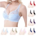 thumbnail image 2 of Gswybco 3PC Seamless Bras for Women Plus Size Lace Underwear Breathable Full Coverage Wireless Bras Solid Color Everyday Brassiere, 2 of 5