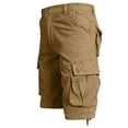 thumbnail image 4 of DDAPJ pyju Clearance Today! Men's Cotton Cargo Shorts Riptop Hiking Work Shorts Lightweight Outdoor Tactical Camping Shorts with Multi Pockets Khaki M, 4 of 7