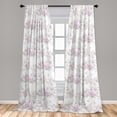 thumbnail image 2 of Floral Window Curtains, Soft English Garden Roses Vintage Romantic Nostalgia Wild Garden of Love, Lightweight Decor 2-Panel Set with Rod Pocket, Pair of - 28"x63", Pearl Pink Pale Green, by Ambesonne, 2 of 3