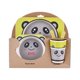 thumbnail image 1 of Juego de vajilla para niños 5 uds., Cuenco de dibujos animados de fibra de bambú para bebés, juego de vajilla para animales, taza para niños pequeños, cuchara, tenedor Methold JJ15200-04, 1 of 5