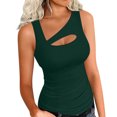 thumbnail image 2 of Otvok Summer Womens Solid Color U-Neck Slim Fit Vest Round Neck Sleeveless Tank Top, 2 of 6