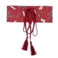 thumbnail image 2 of Cinturón de corsé Obi Sunnimix con patrón de grúa de corona roja para Vestido rojo, 2 of 8
