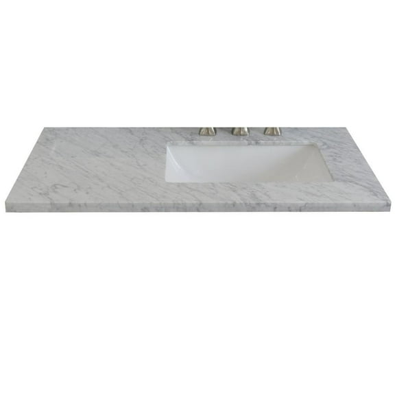 BELLATERRA HOME LLC 37 White Carrara countertop and single rectangle right sink