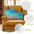 thumbnail image 5 of 2 Pack Outdoor Waterproof Throw Pillow Covers,Beach Sea Foaming Waves Blue Ombre Decorative Square Patio Pillowcases for Chair Couch Sofa 16x16in, 5 of 9