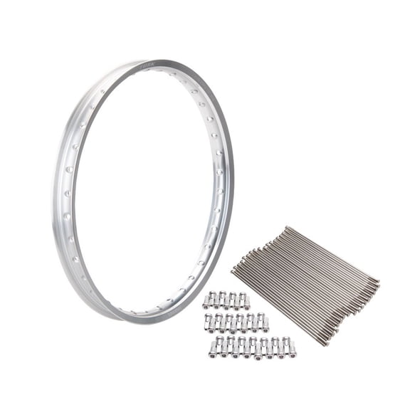 Tusk Impact Front Rim And Spoke Kit 21 X 1.60 Silver for Ktm 450 Exc-F Six Days 2017-2019
