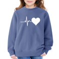 thumbnail image 3 of Mercatoo Girls Heart Graphic Crew Neck Sweatshirts Cotton Soft Oversized Pullover Sweatshirts Teen Kids Cute Long Sleeve Tops, 3 of 7