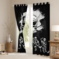 thumbnail image 3 of Homewish Ice Hockey Blackout Curtains Set of 2 (52x84 Each),Boys Ball Game Window Curtains,Gray Black Curtains and Drapes For Boys Teens,Ultra Soft Home Decor, 3 of 6