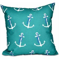 Simply Daisy 16" x 16" Anchor Whimsy Geometric Print Pillow, Green