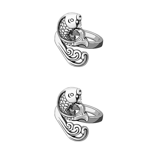 Billuyoard Anillo de cola Anillo de cola étnica Cobre Apertura Ajustable Artesanía Tejer Aro lateral, NJ646 Type2 NO2