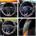 thumbnail image 4 of 1 pieza (tipo D, aproximadamente 38 cm) Funda de volante de estilo étnico, funda de volante de tela de lino bohemio, funda de volante étnica universal para automóviles, SUV, furgonetas y camiones, 4 of 4