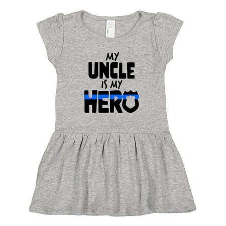 

Inktastic My Uncle is My Hero Police Officer Family Gift Toddler Girl Dress