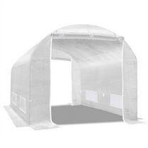 SUNNYOUTDOOR 2-Doors Replacement Greenhouse Cover for Larger Walk in Outdoor Yard Plant Gardening Hot House, Cover ONLY (White, 10'x7'x6')
