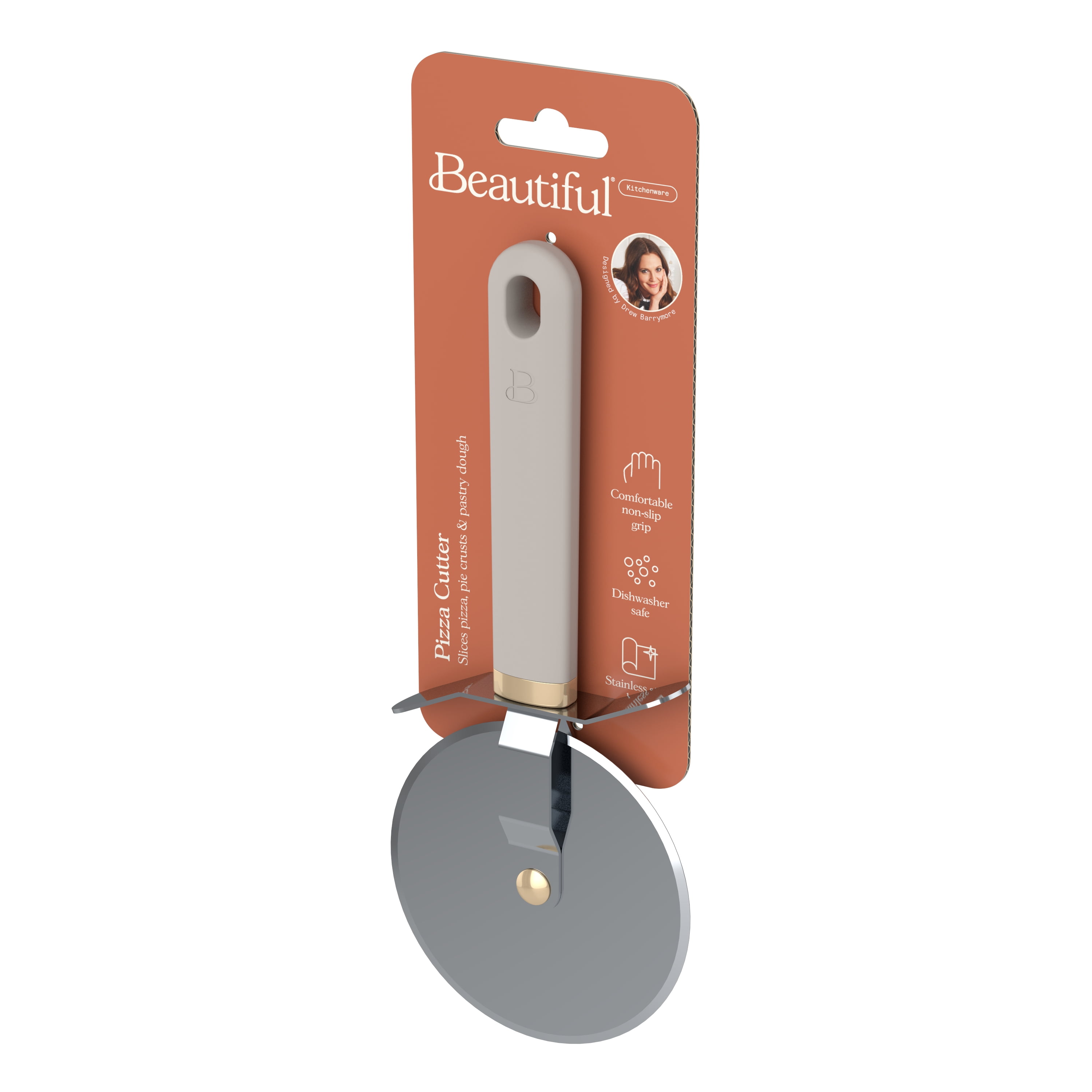 Beautiful Pizza Cutter, Porcini Taupe by Drew Barrymore