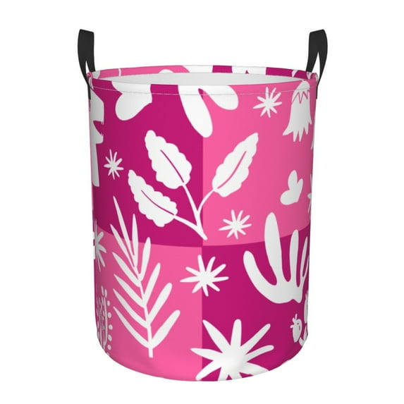 ZICANCN Pink Frest Laundry Basket Organizer, Dirty Clothes Hamper for Bathroom Bedroom Laundry Room, Small Size