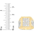 thumbnail image 6 of Floreo 10k Yellow Gold 18mm Two-Tone Square CZ Filigree Openwork Men's Ring, Sizes 5 - 13, 6 of 6