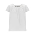 thumbnail image 4 of Dealovy Summer Tops for Women Round Neck Button Lightweight Blouse Casual Loose Solid Color Tee Shirts, 4 of 8