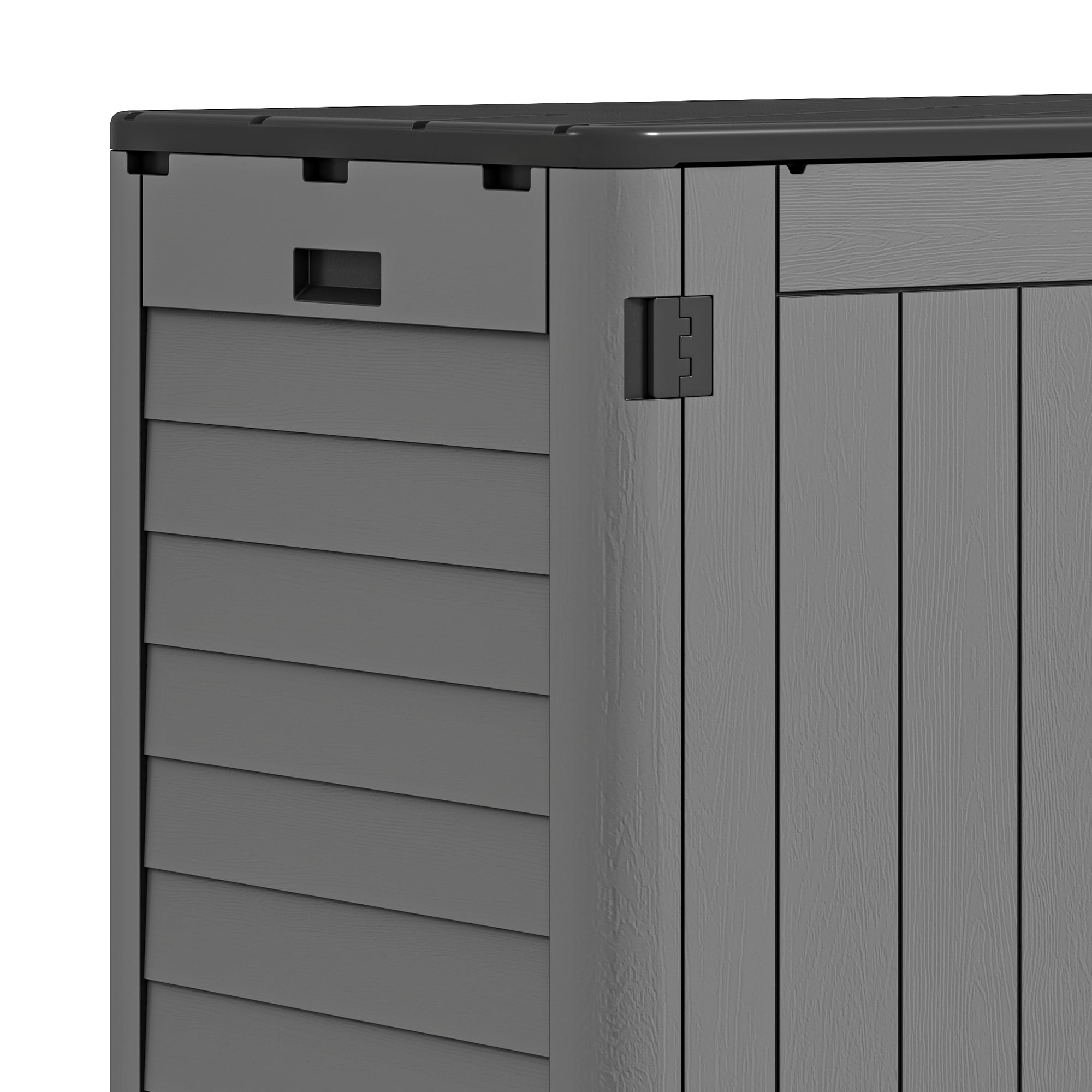 UFORIC Outdoor Storage Shed, 25 Cu.ft without Shelving, Garden Tool Poolside, Horizontal, Dark Gray Black