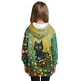 thumbnail image 2 of Xoenoiee Cat Butterfly Flower Print Girls' Long Hoodies Kids Long Sleeve Hooded Tunic Dresses Sweatshirts Outfits Jumpers Pullover Warm Fall Winter Clothes with Pocket, 9-10 Years, 2 of 7