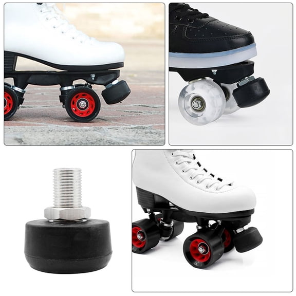 FRCOLOR Adjustable Roller Skate Toe Stoppers with High Elastic Rubber for Safe Braking Black Fits Most Skates
