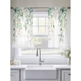 thumbnail image 5 of Green Botanical Sheer Curtains 54 Inch Length 2 Panels Set for Living Room/Bedroom, Pink Spring Floral Eucalyptus Leaves Curtain Sheers Drapes Rod Pocket Curtains Window Treatment Set 52''x54''x2, 5 of 7