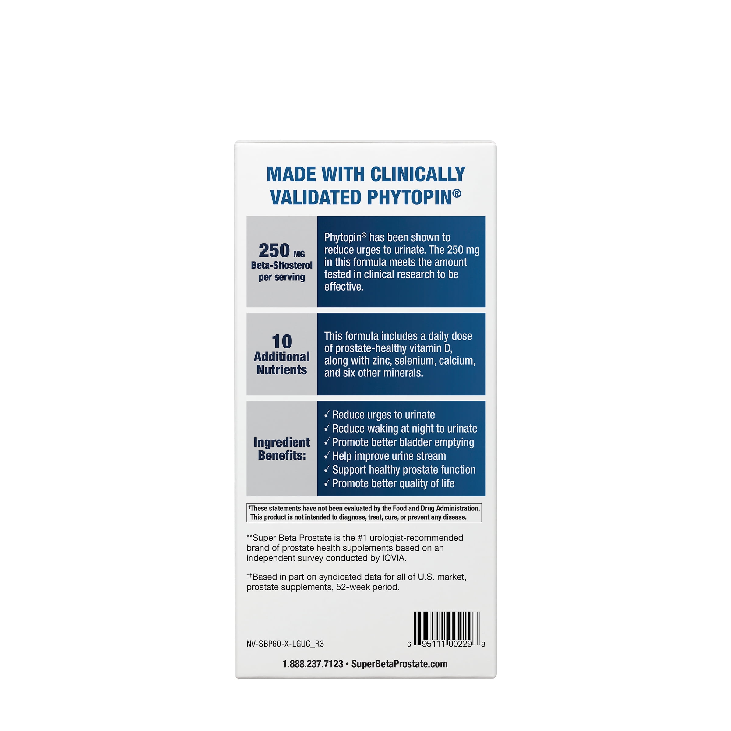 Super Beta Prostate Recommended Prostate Supplement for Men, Beta Sitosterol, 60 Caplets