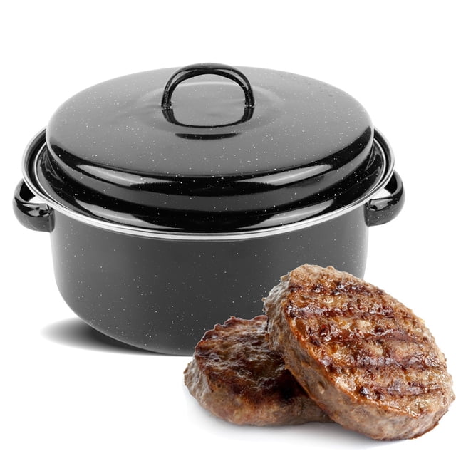 Olla para Barbacoa ANGGREK Portátil Con Tapa para Parrilla de Carne y Batata 22x22x10 cm