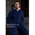 thumbnail image 4 of VUICANODON Men's Warm Fleece Hoodie Pajama Set Loose Loungewear For Men, 4 of 7