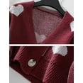 thumbnail image 4 of Cardigan Sweaters for Women Valentine's Day Sweater Cute Heart Print Long Sleeve Open Front Buton Down Soft Fall Knitted Cardigan S-XL Alsol Laemsa, 4 of 6