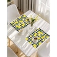 thumbnail image 5 of Yellow Lemons Placemats Set of 4, Summer Fruits Leaves Black White Buffalo Plaid Placemats for Dining Table, Place Mats for Kitchen Tabletop, Waterproof Wipeable Dining Table Mats Set, 5 of 9