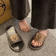thumbnail image 4 of FINALGANG Womens Open Toe Single Band Slide Slippers With 3D Cartoon Decor Light-Up Sole For Indoor Outdoor Summer Daily Wear Black, 4 of 7