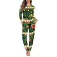 thumbnail image 1 of Conjunto de pijama con diseño navideño para mujer, ropa de dormir holgada de manga larga, ropa de dormir informal, trajes de otoño e invierno, 1 of 4