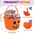 thumbnail image 3 of YOYTOO 3.6L Cute Halloween Basket for Kids, Cotton Rope Pumpkin Candy Basket with Handle, Halloween Party Decorations, Trick or Treat Basket Bins, Orange, 3 of 10