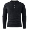 thumbnail image 1 of Npasoilc Chandails pour Hommes Mode Décontractée Bouton Col Rond Chandail Élasticité Couche de Base Tricoté Manches Longues Chandail, 1 of 6