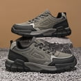 thumbnail image 4 of Men's Heavy-Duty Outdoor Work Boots-like Hiking Shoes  for,, Camping (Grey/Black) - Spring/Autumn/Fall Seasonal - Low-Top All-Terrain Traction, Durable  & Rubber Sole, Lace-Up Trekking Sneakers, 4 of 9