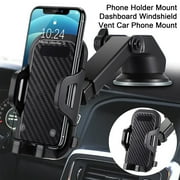 Bobasndm Phone Mount for Car, 3in1 Long Arm Suction Cup Holder Mount Dashboard Windshield Vent Compatible with All Smartphones, Black